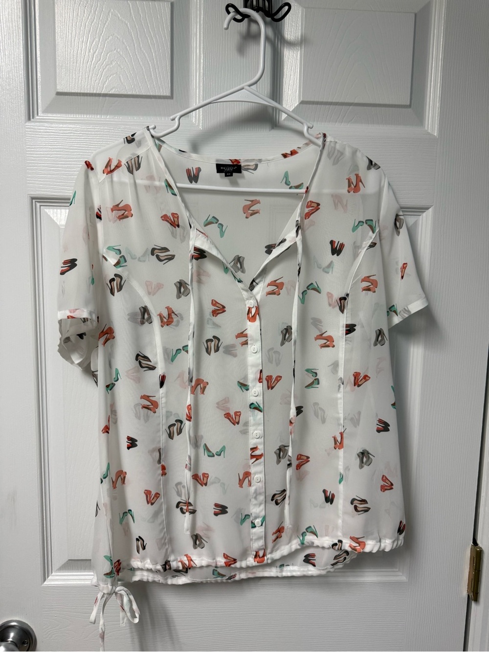 Sheer blouse with heels design size XL